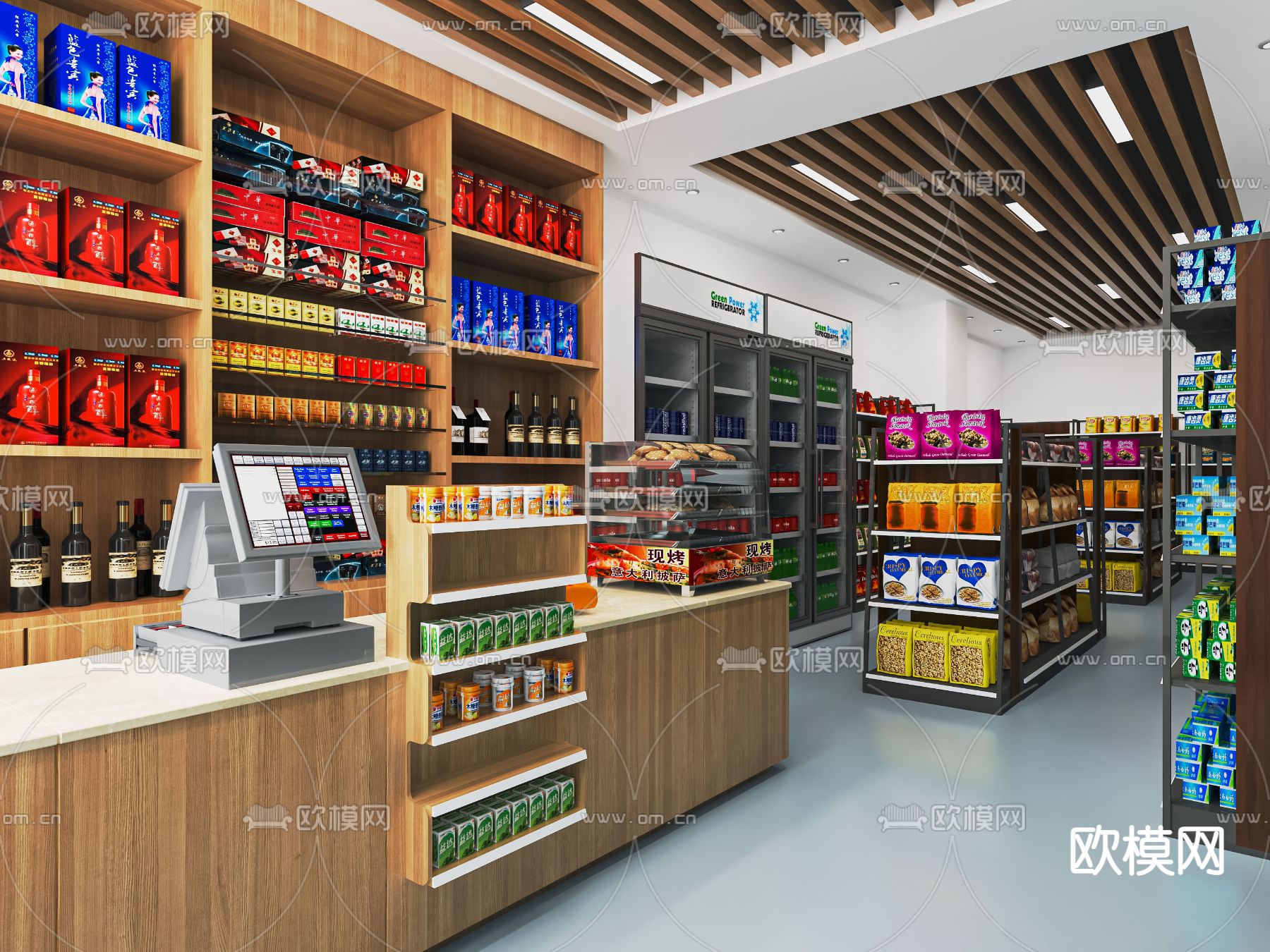 现代便利店3d模型下载