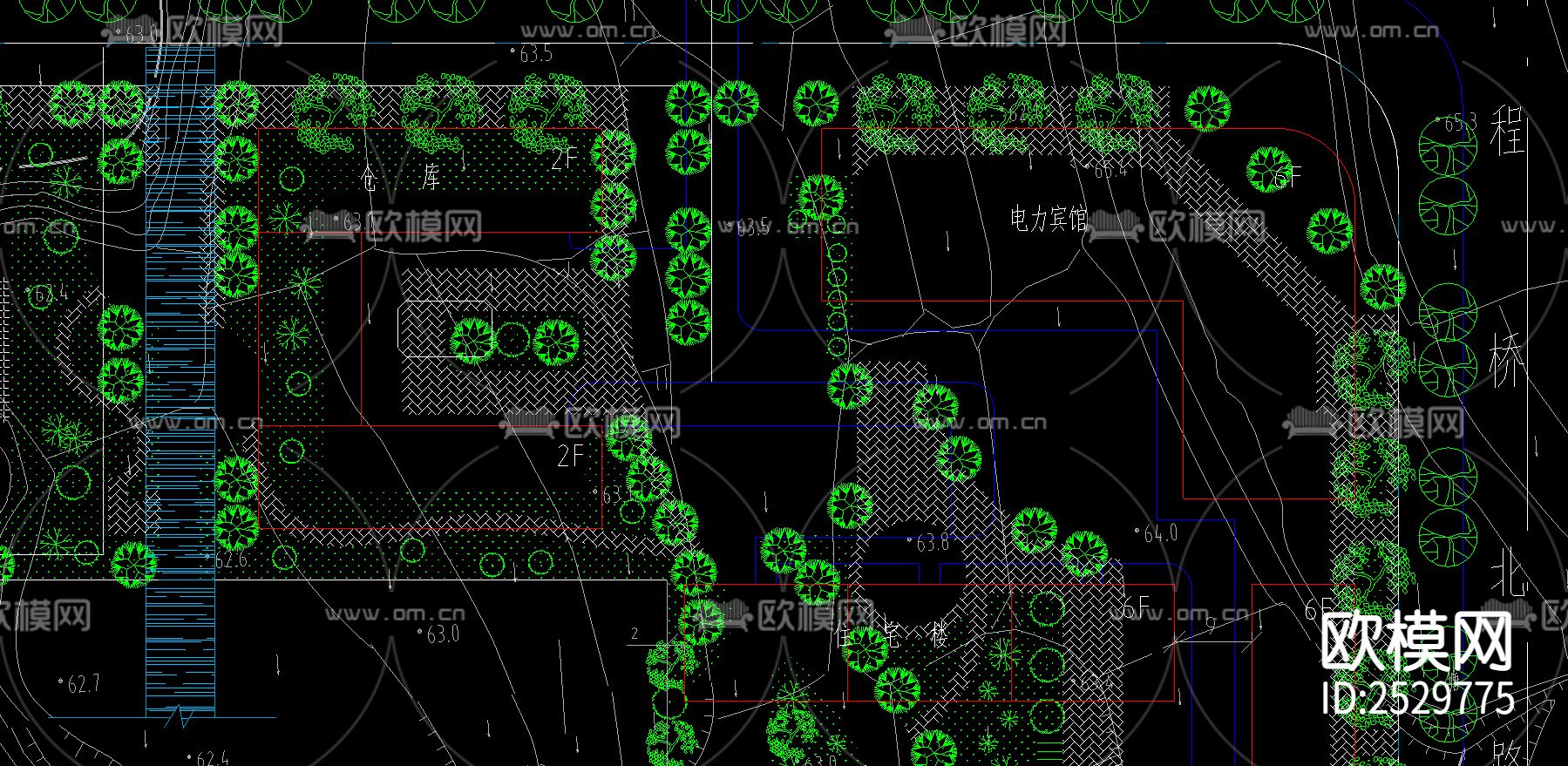 电力局规划图CAD施工图下载（渲染图3）