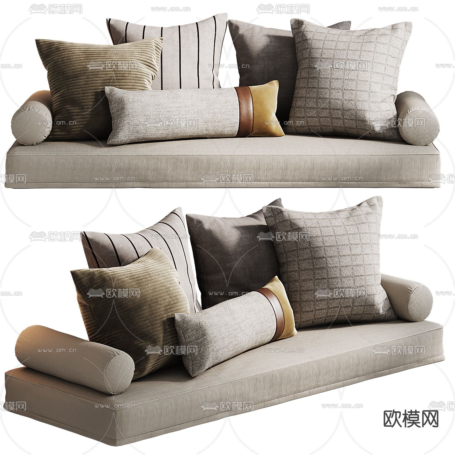 飘窗垫 坐垫 沙发垫3d模型下载