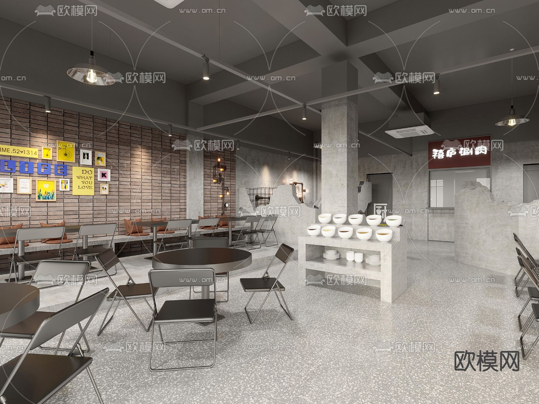 战后风火锅店3d模型下载（渲染图2）