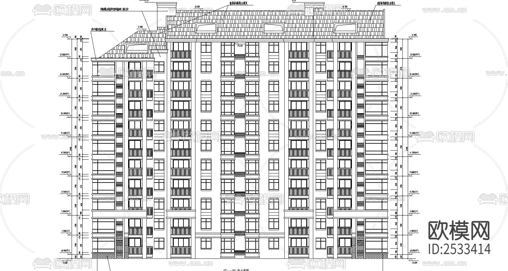 花溪畔居小高层CAD施工图下载（渲染图4）