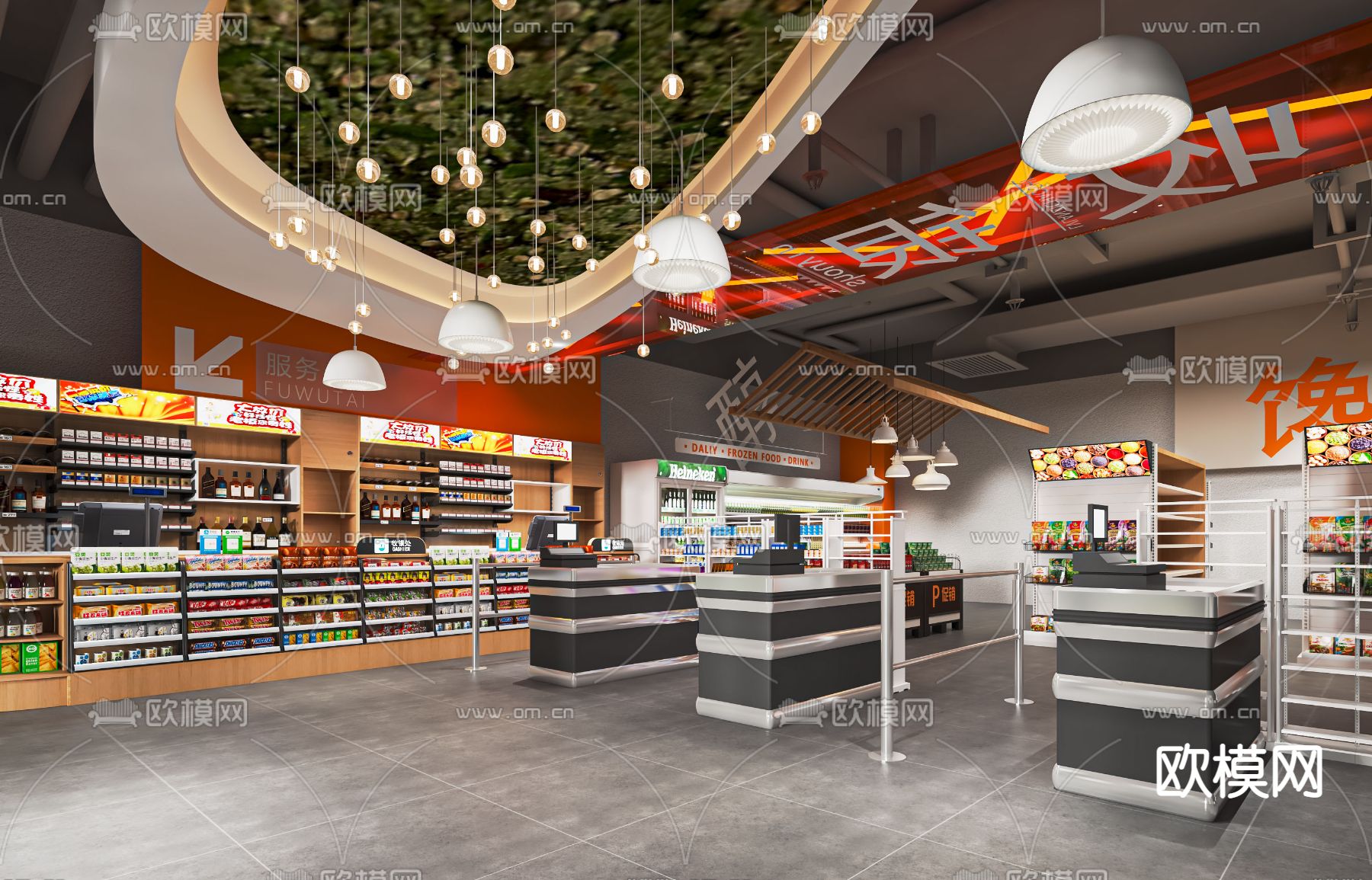 现代超市3d模型下载