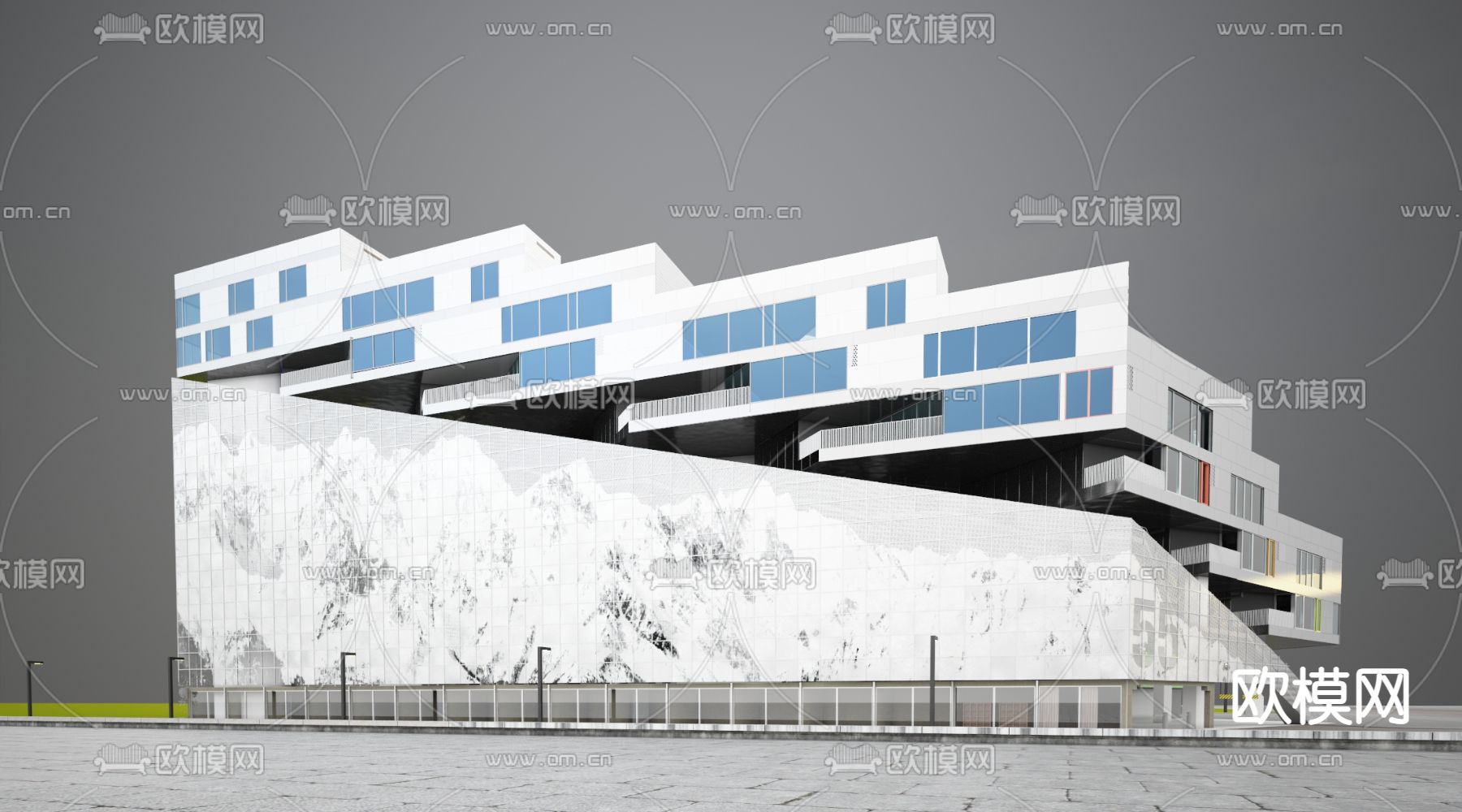 现代公建外观3d模型
