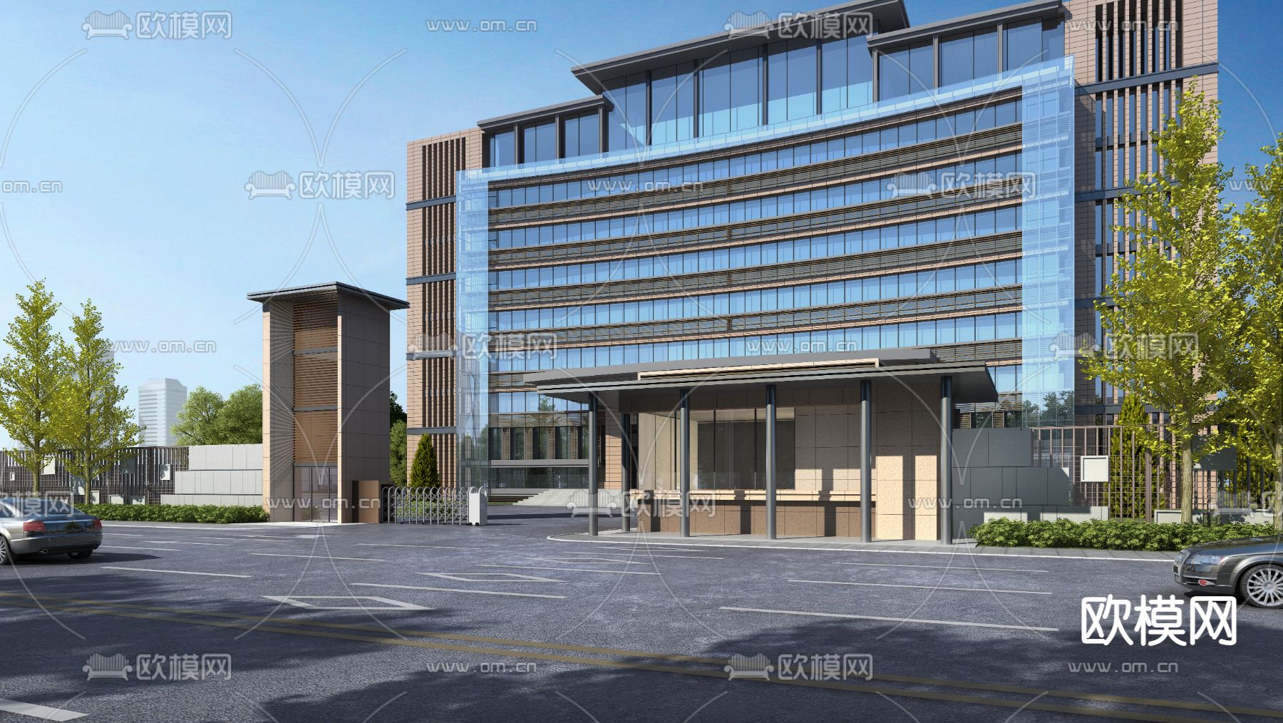 现代办公楼 建筑外观3d模型下载