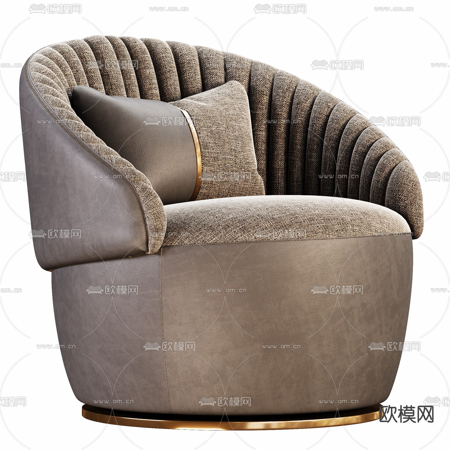 单人沙发 休闲沙发3d模型下载（渲染图1）