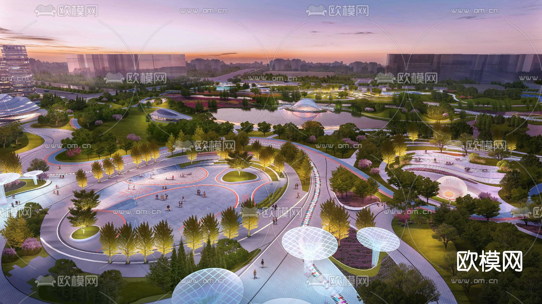 公共广场 湿地公园PSD下载