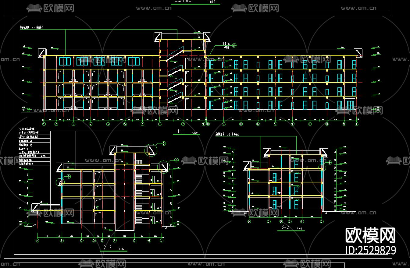 小宾馆CAD施工图下载（渲染图1）