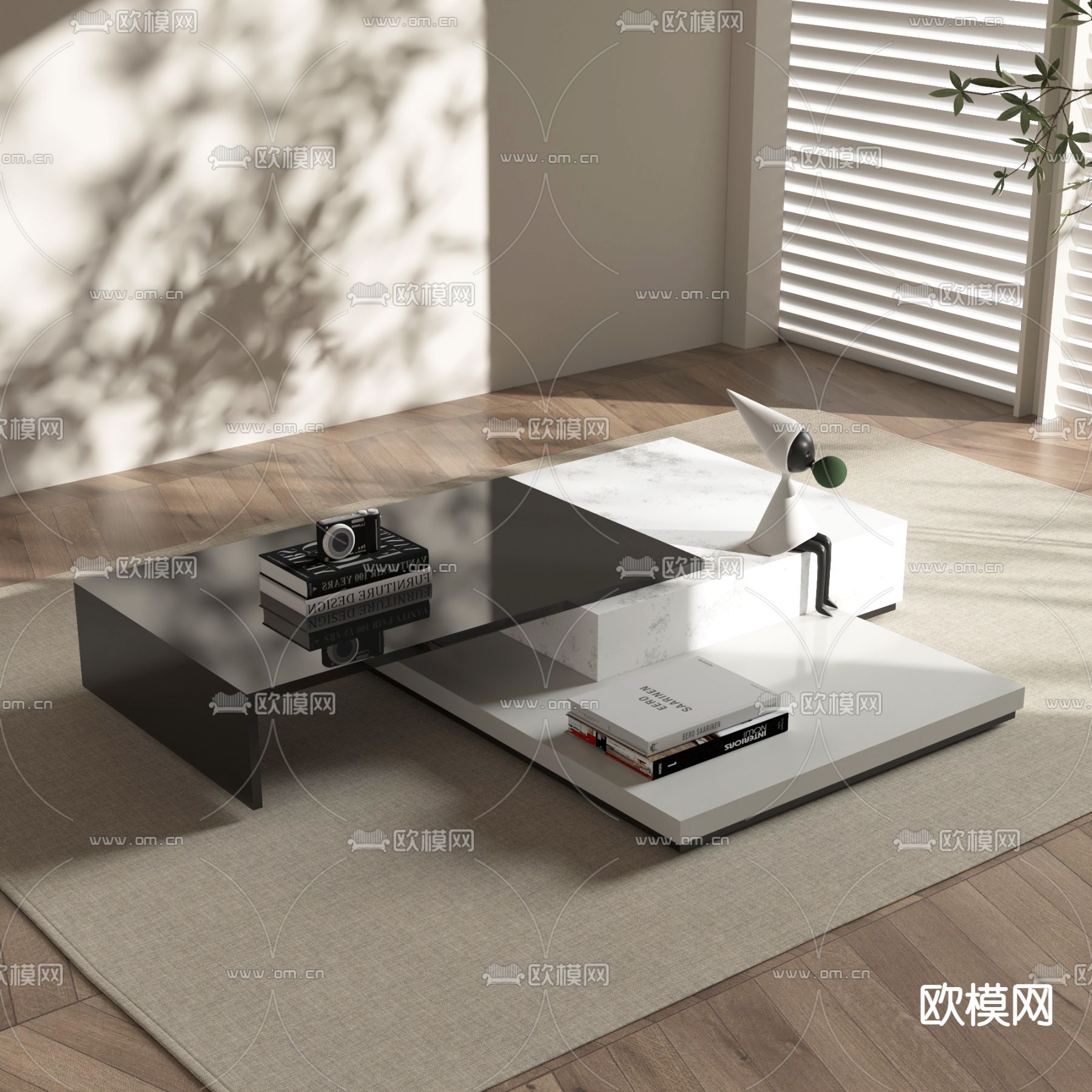 方块茶几3d模型下载_ID13040888_3dmax免费模型-欧模网