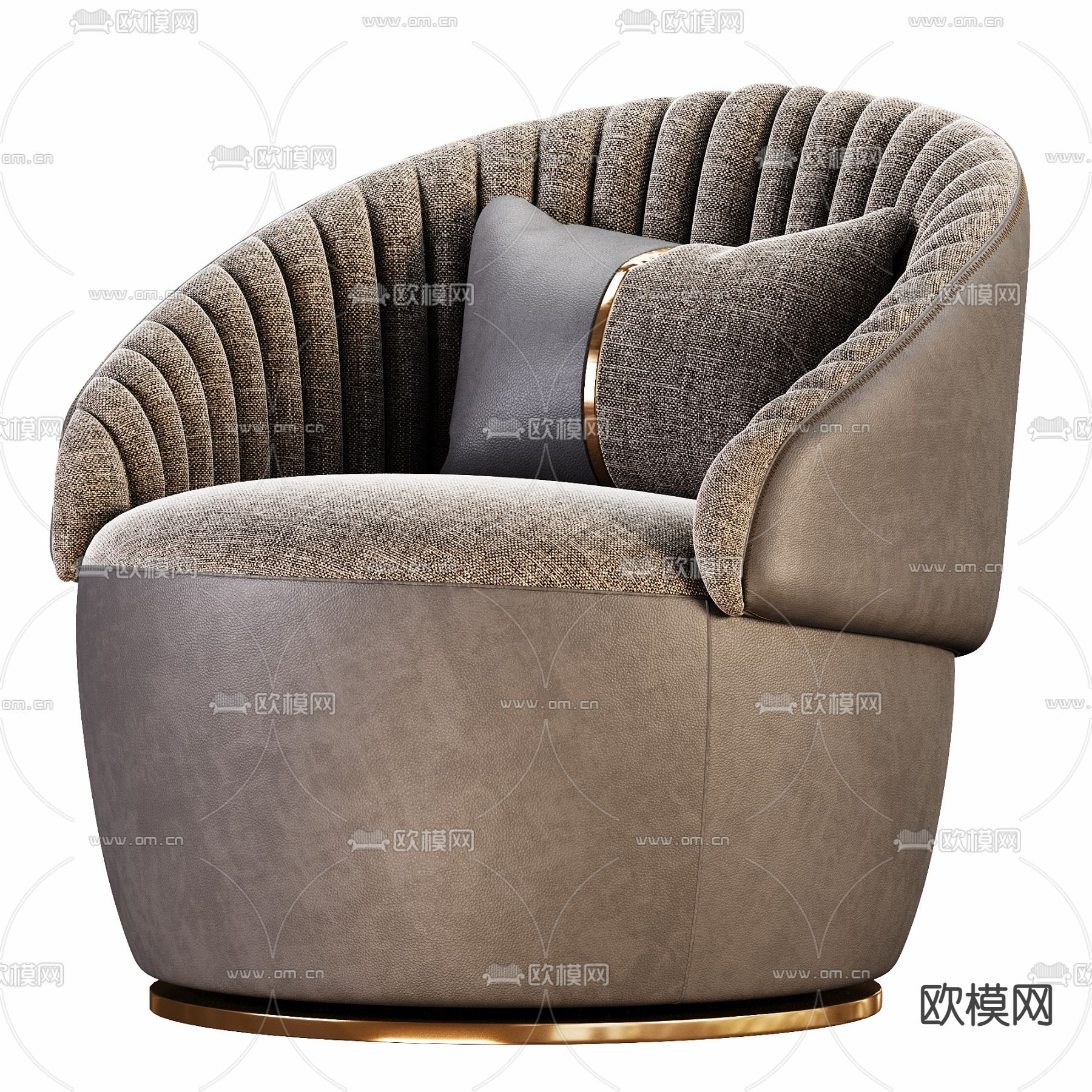 单人沙发 休闲沙发3d模型下载（渲染图2）