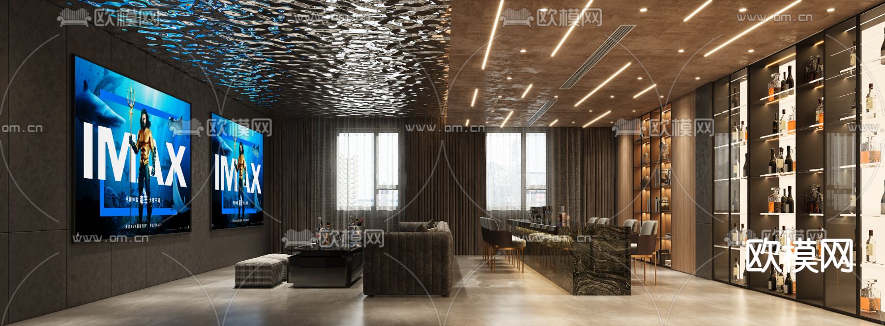 影音室 视听室 家庭影院3d模型下载（渲染图3）