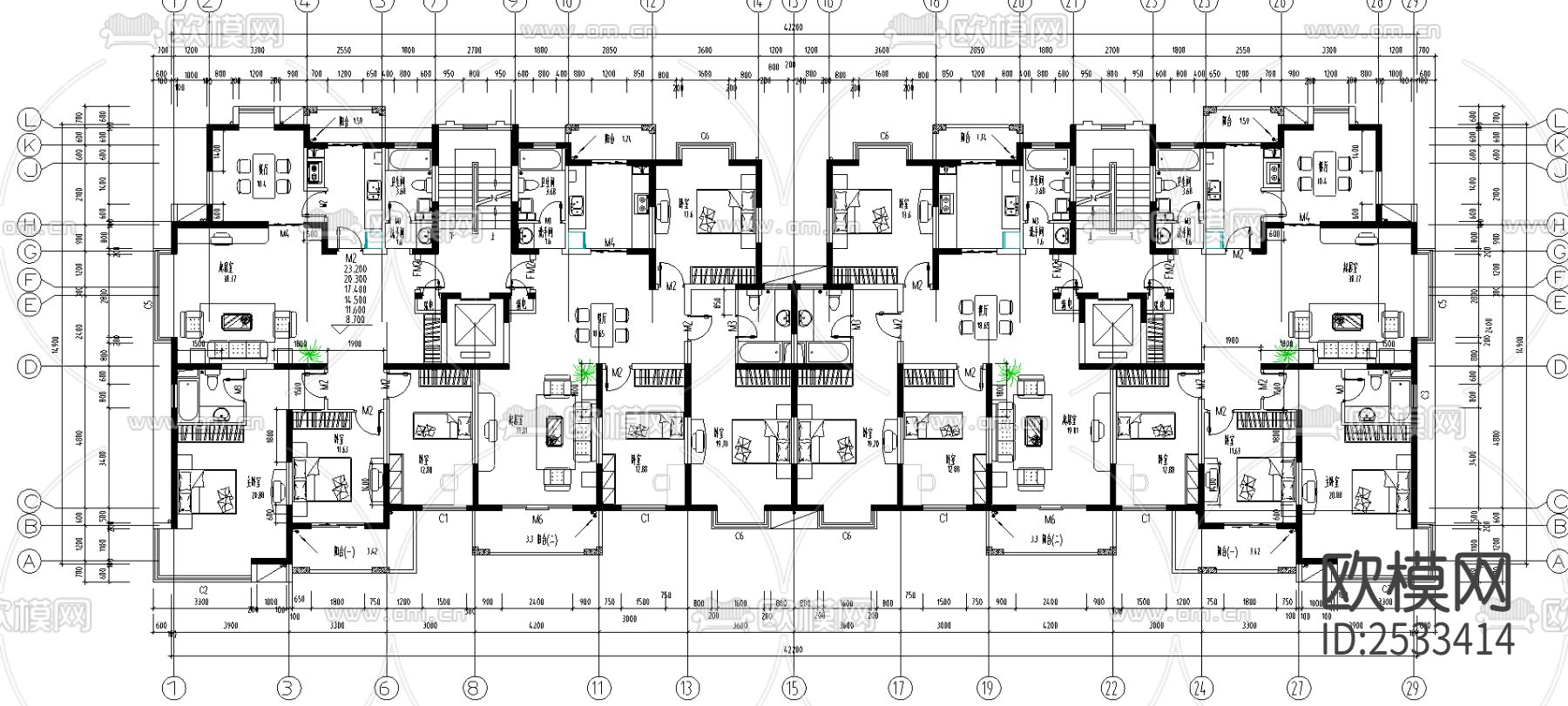 花溪畔居小高层CAD施工图下载（渲染图1）