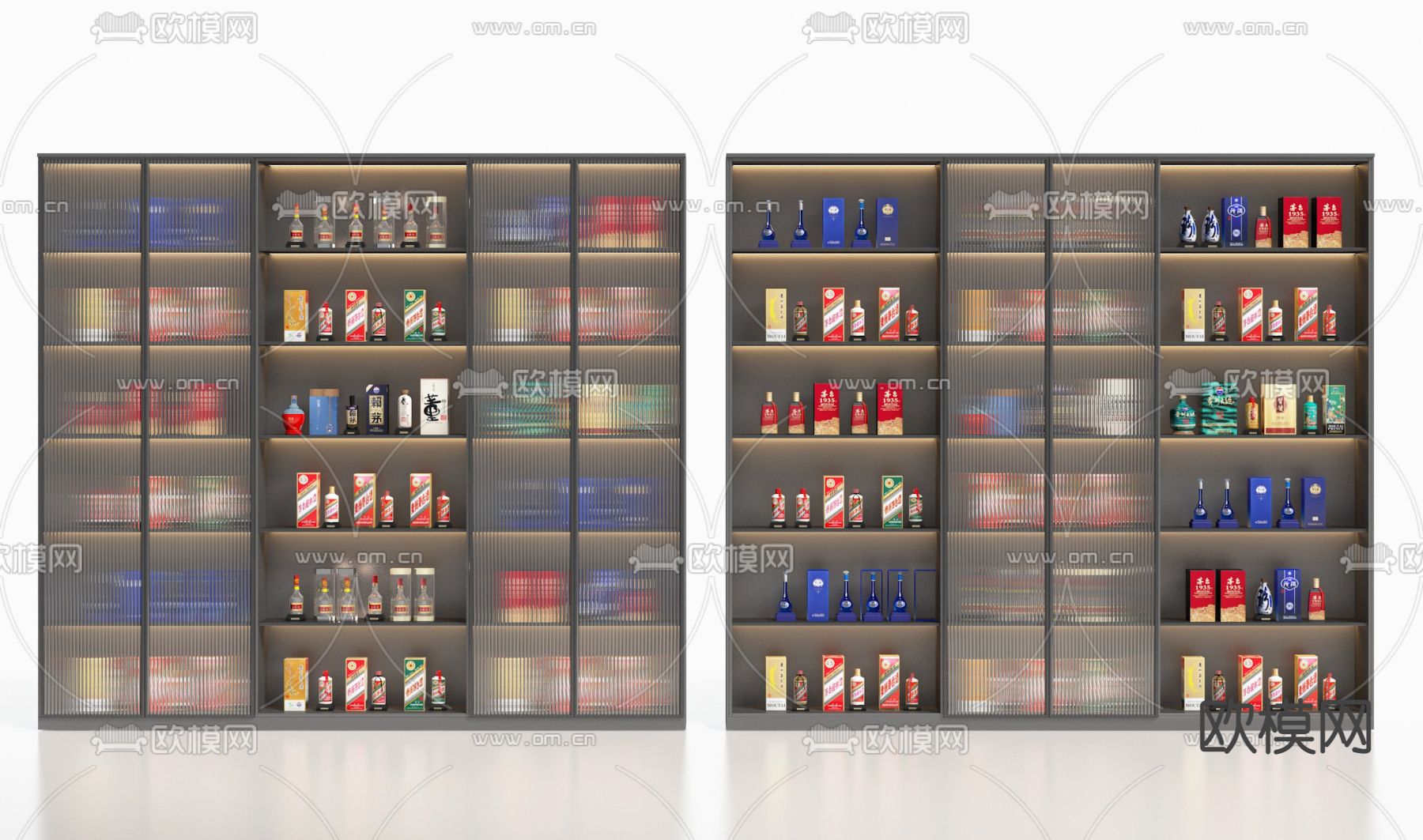 酒柜 白酒展柜3d模型下载