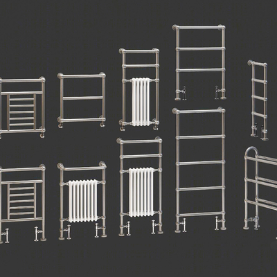  现代毛巾架 暖气片 散热器su模型 