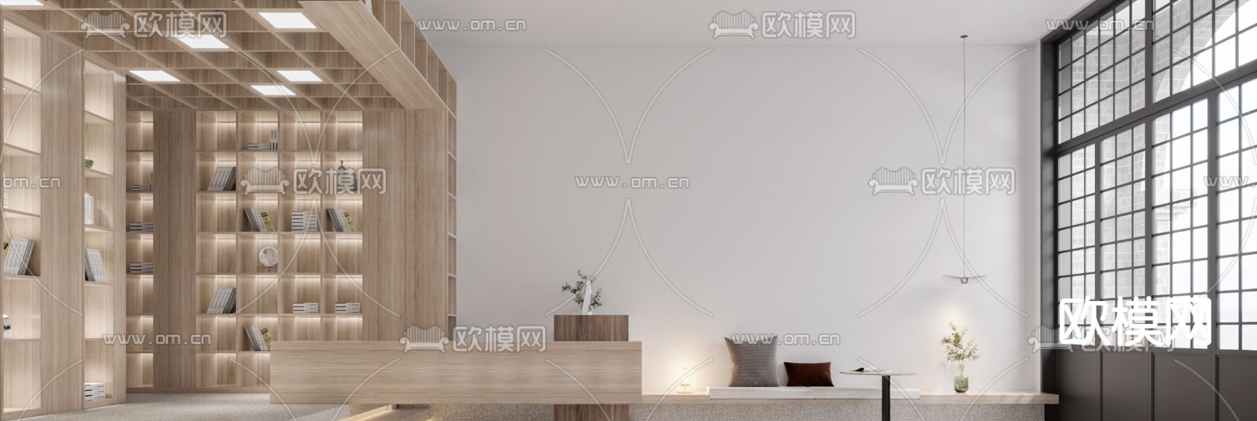 新中式足浴店3d模型下载（渲染图3）