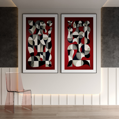 现代装饰画su模型