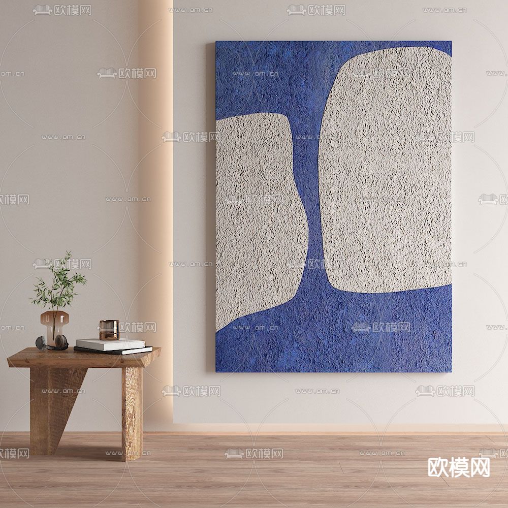 侘寂风装饰画su模型下载（渲染图1）