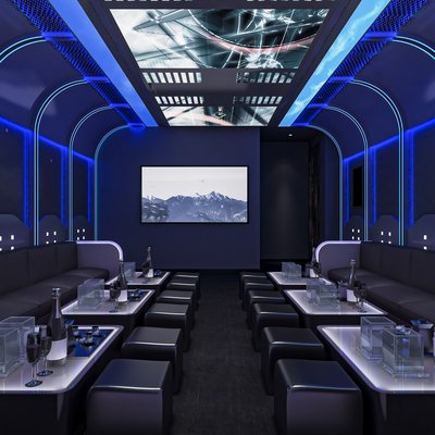  现代KTV包厢 包房su模型 