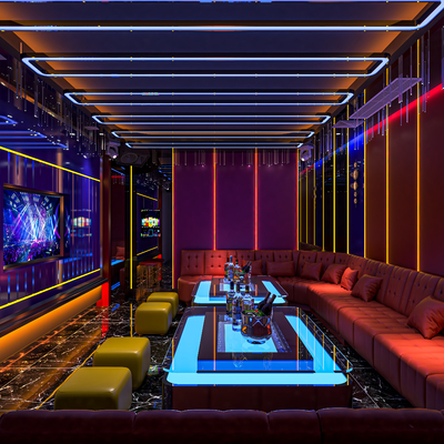  现代KTV包厢 包房su模型 