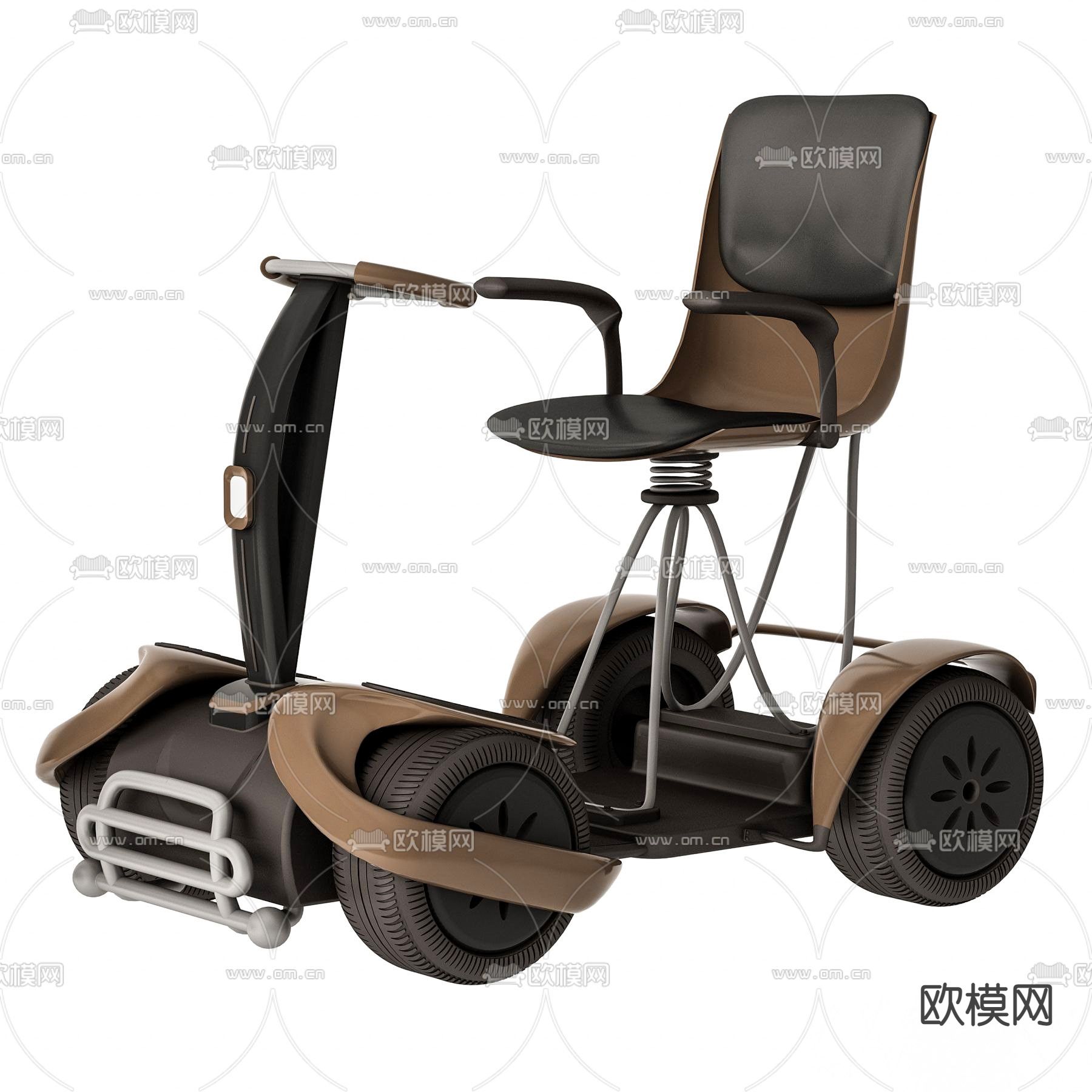 现代电动轮椅车 老人代步车su模型下载（渲染图1）