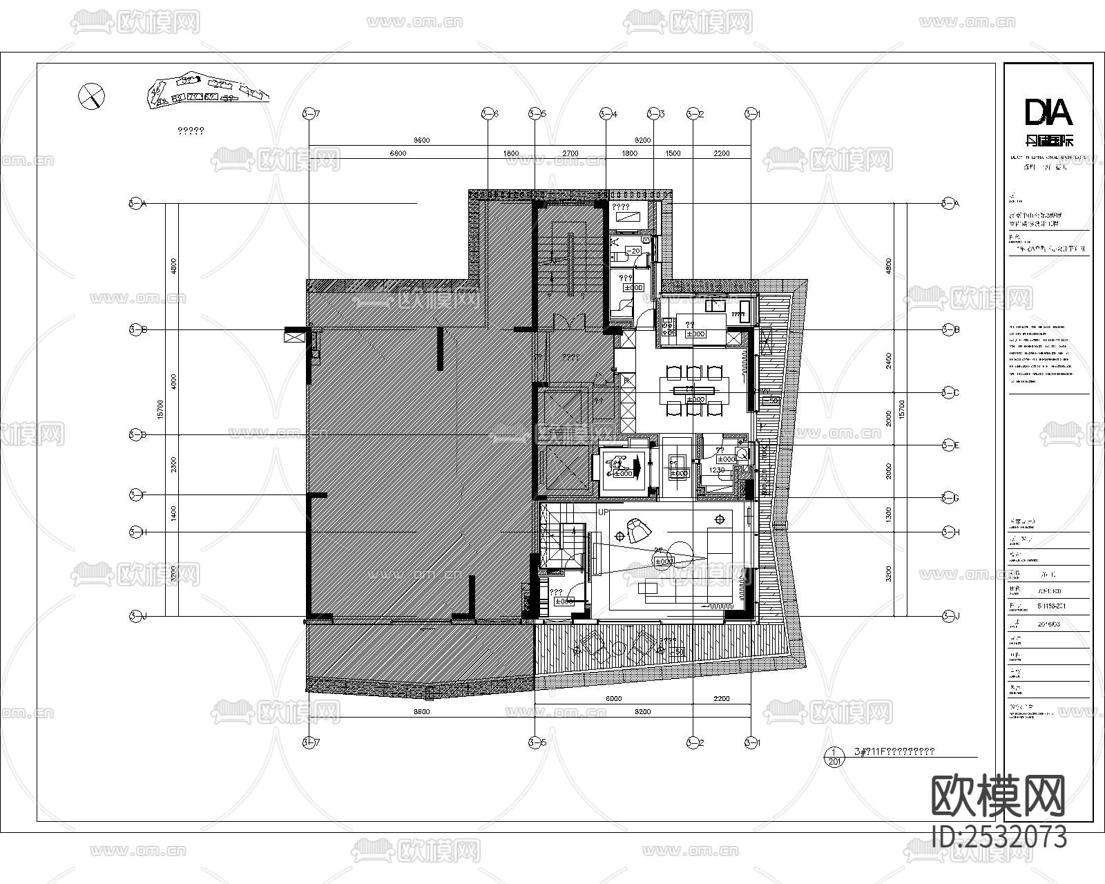 大平层豪宅样板间CAD施工图下载（渲染图1）