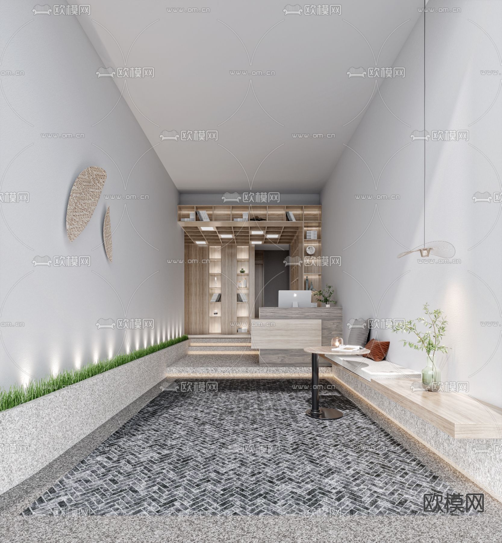 新中式足浴店3d模型下载（渲染图1）