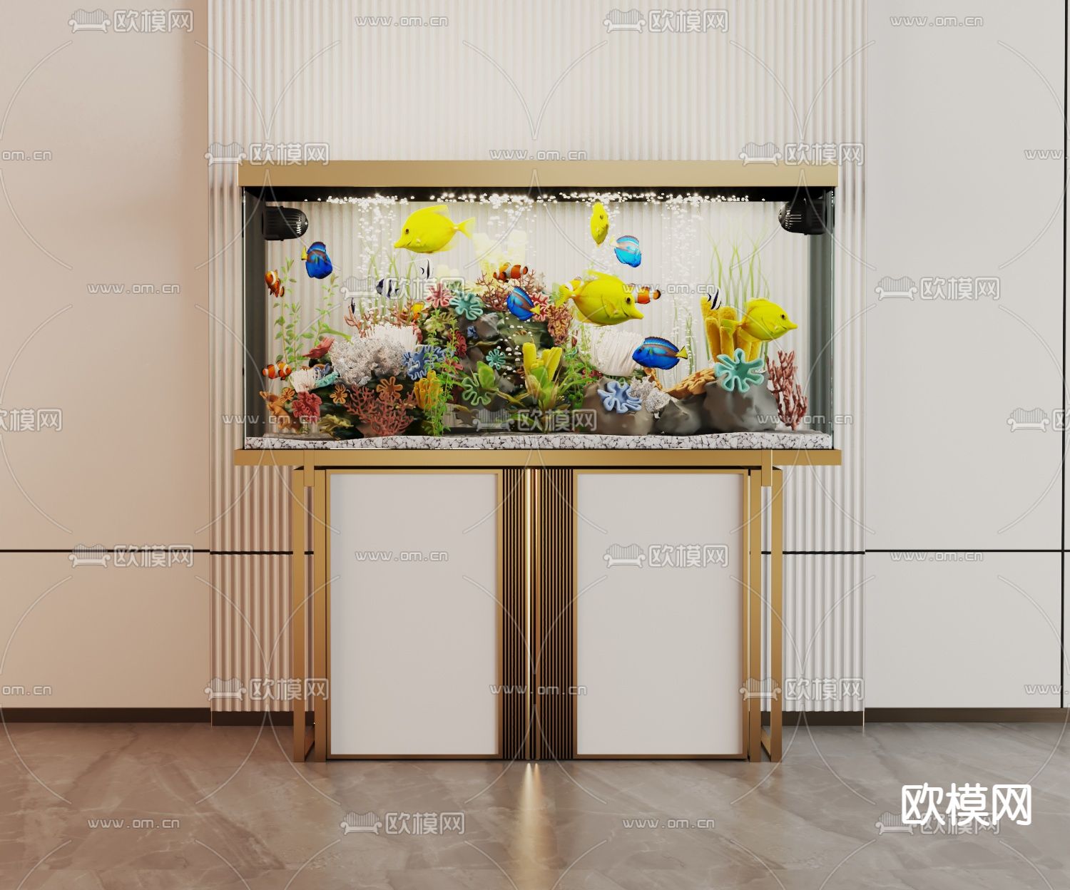鱼缸 水族箱3d模型下载