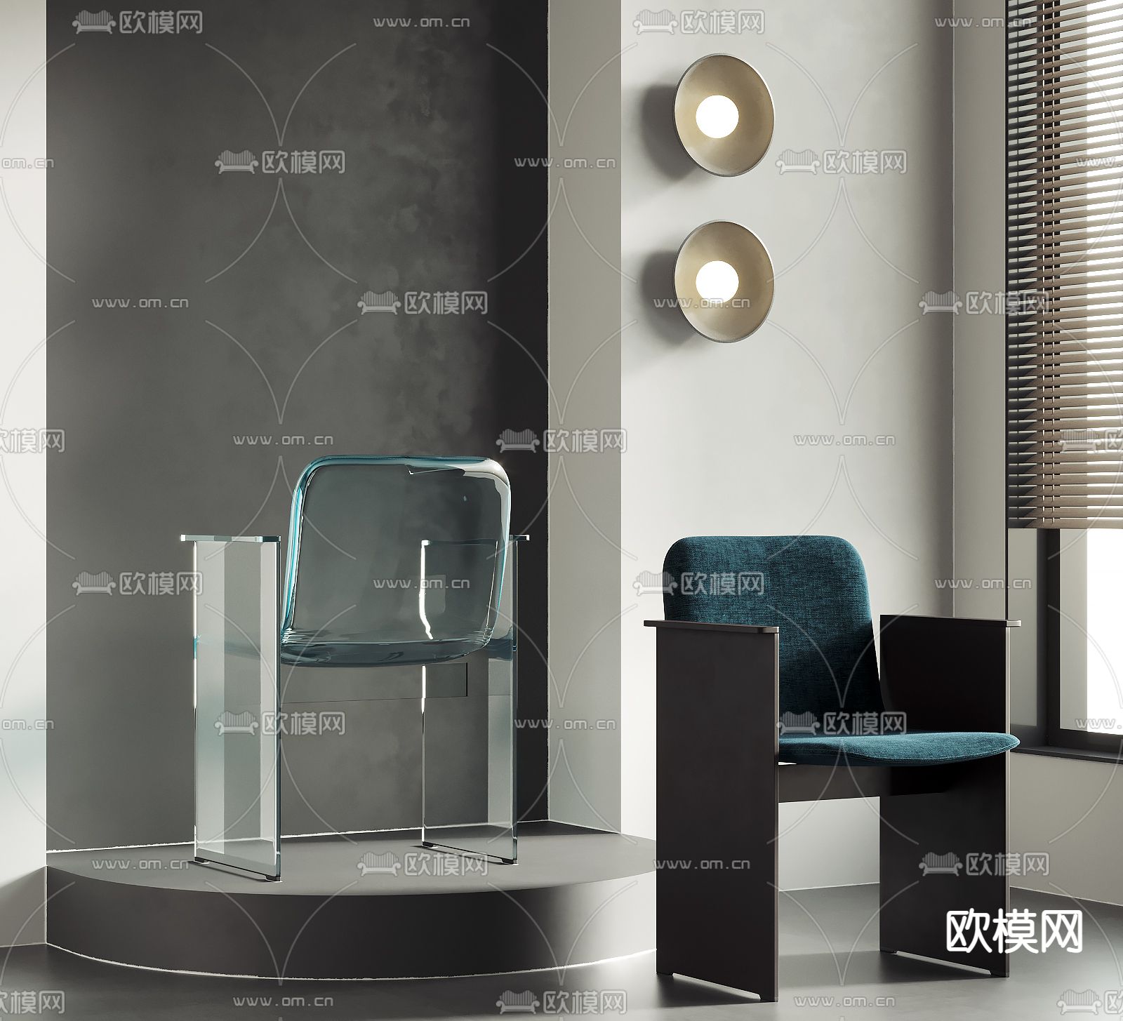 现代餐椅su模型