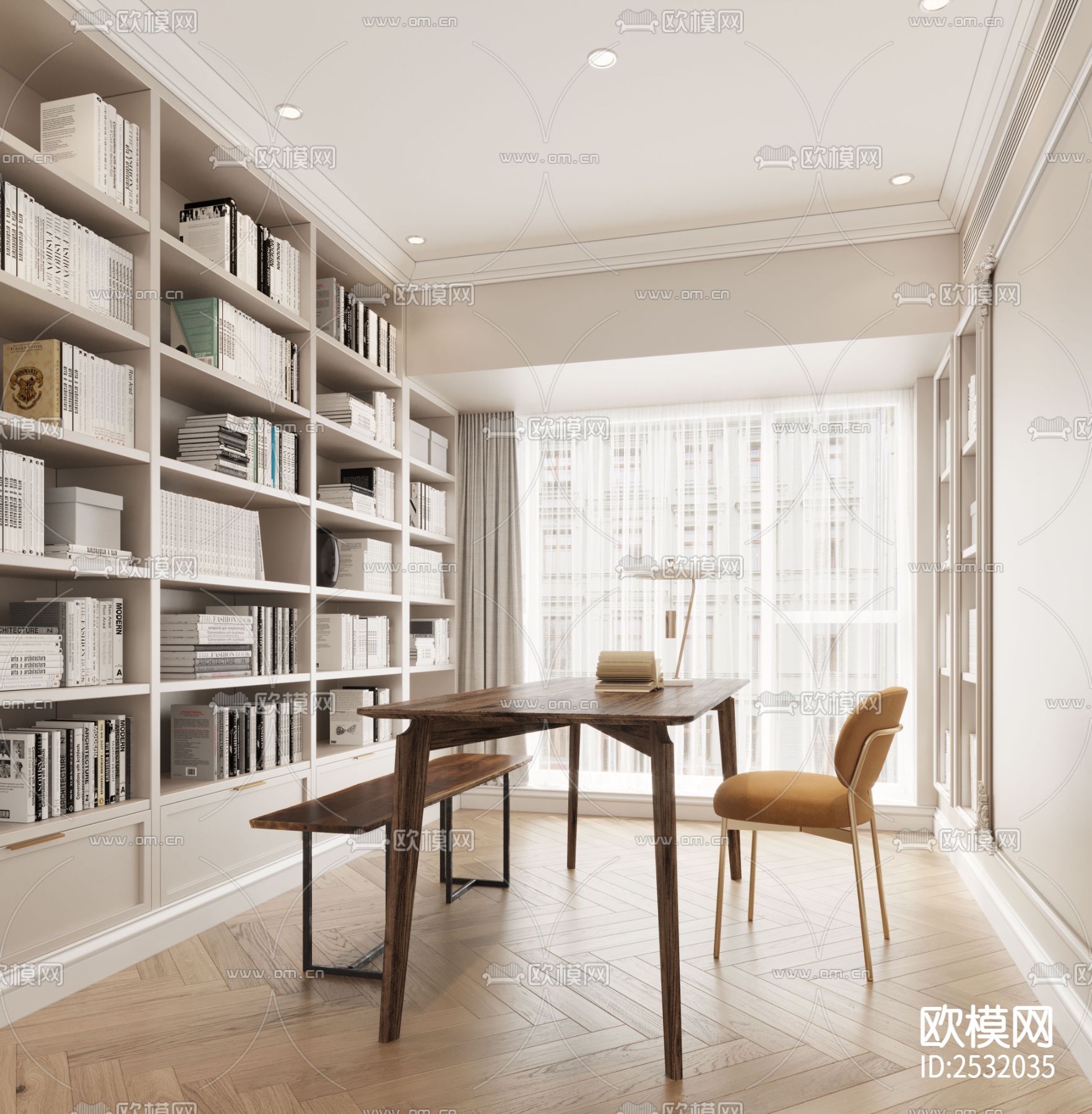 现代大平层豪宅样板间cad施工图下载（渲染图5）