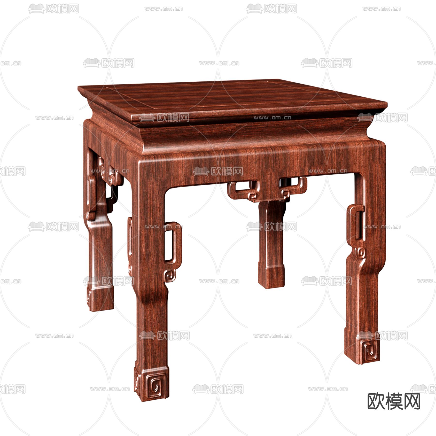 中式凳子 矮凳3d模型下载（渲染图2）
