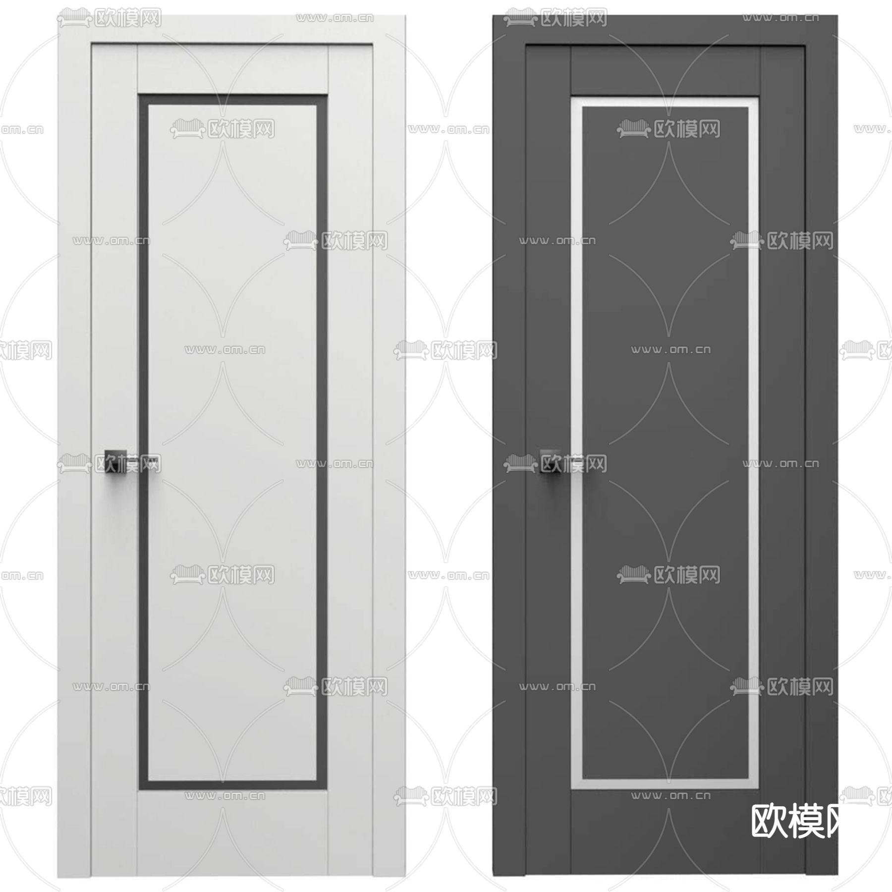 平开门 单开门 房门免费3d模型下载