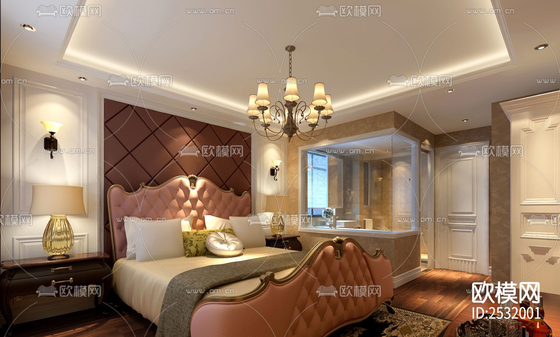 欧式大平层豪宅样板间cad施工图下载（渲染图5）