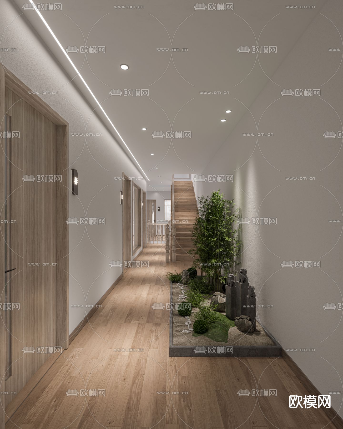 新中式足浴店3d模型下载（渲染图2）