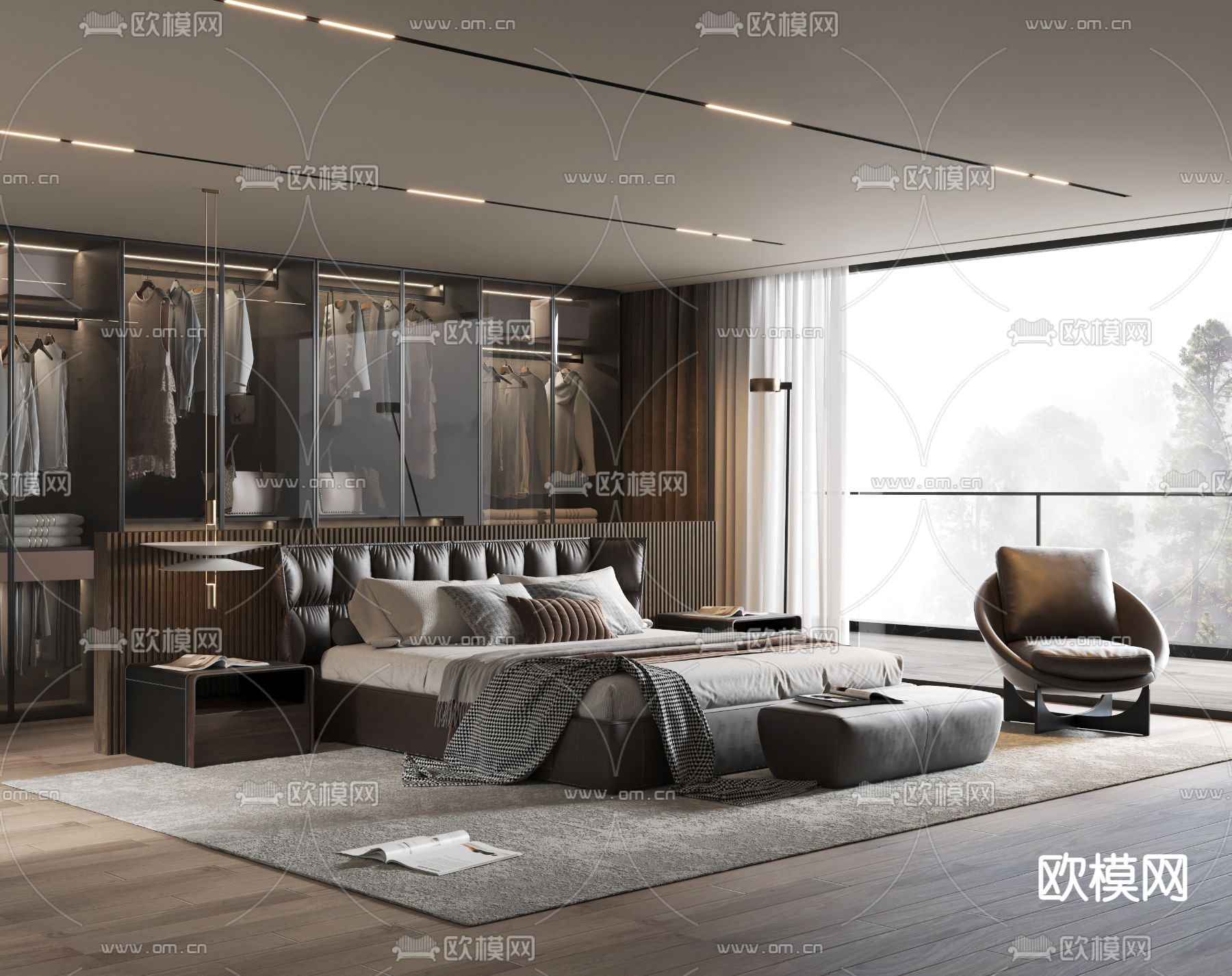 Minotti 双人床3d模型下载（渲染图1）