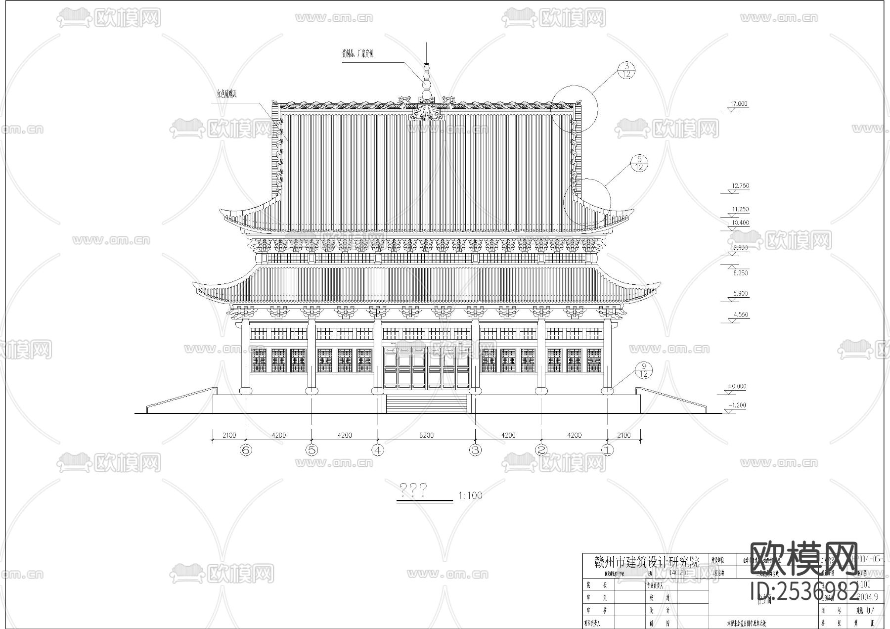 金华三姑殿大雄宝殿建筑CAD施工图下载（渲染图4）