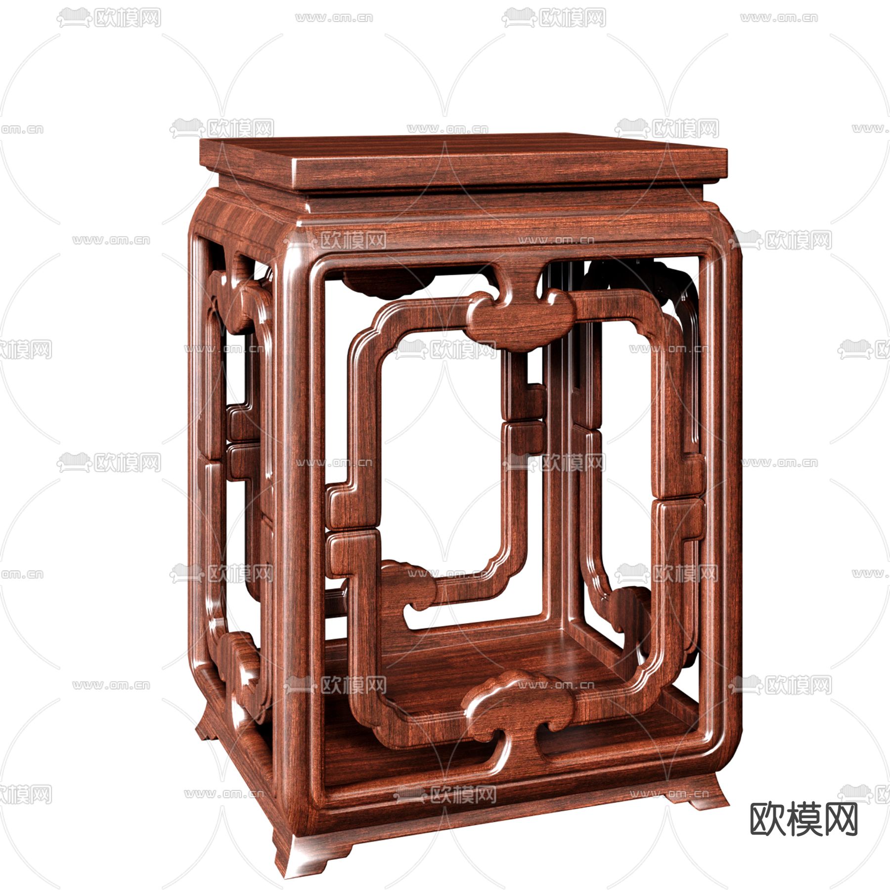 中式凳子 矮凳3d模型下载（渲染图3）