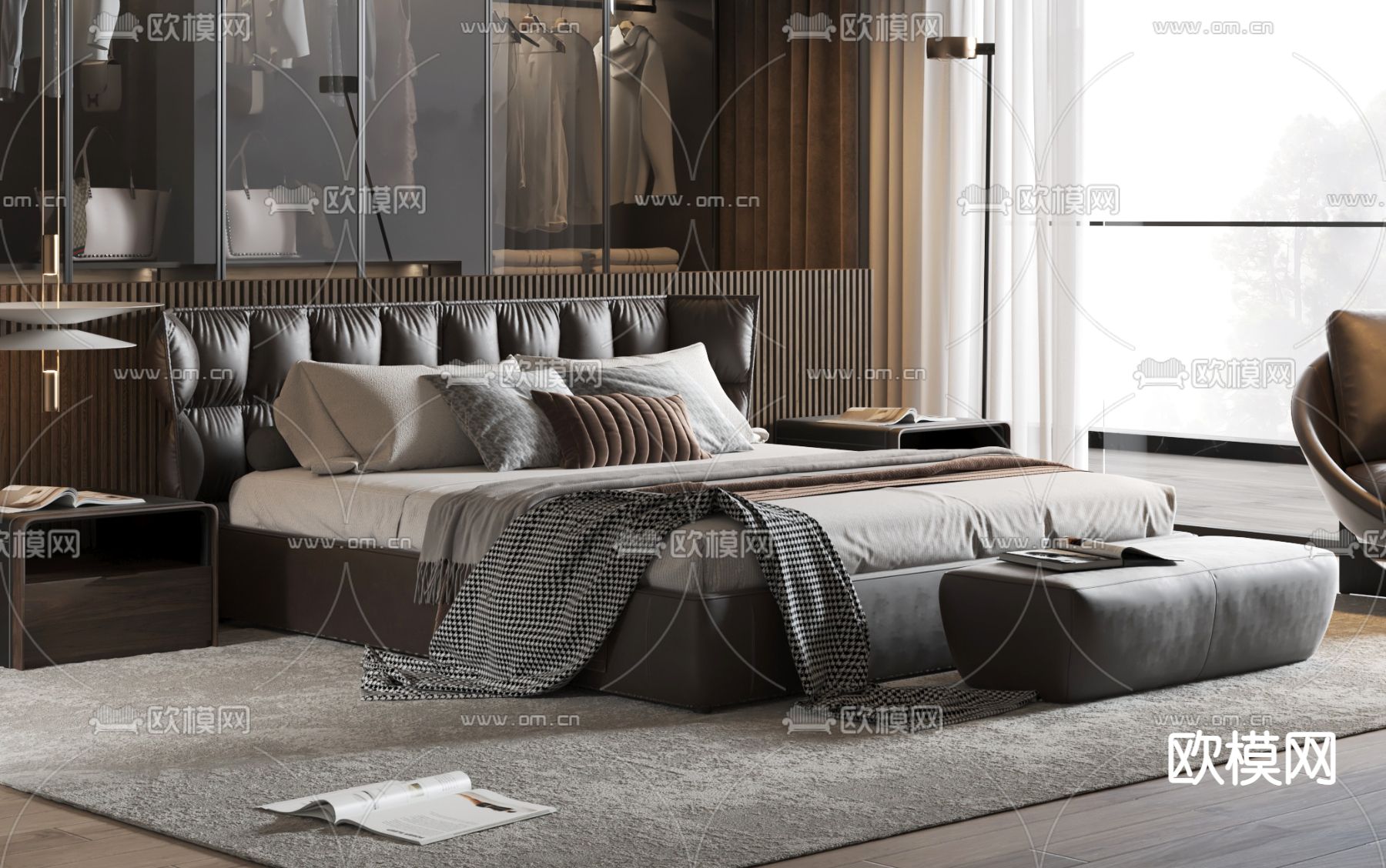 Minotti 双人床3d模型下载（渲染图2）