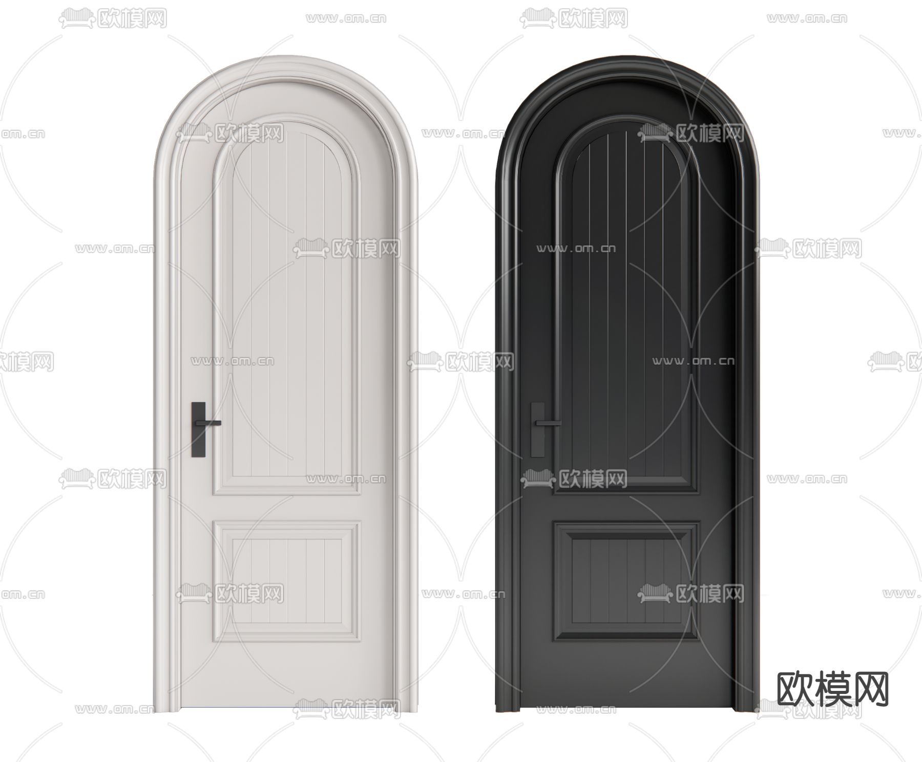 欧式拱门 单开门 卧室门su模型下载（渲染图1）