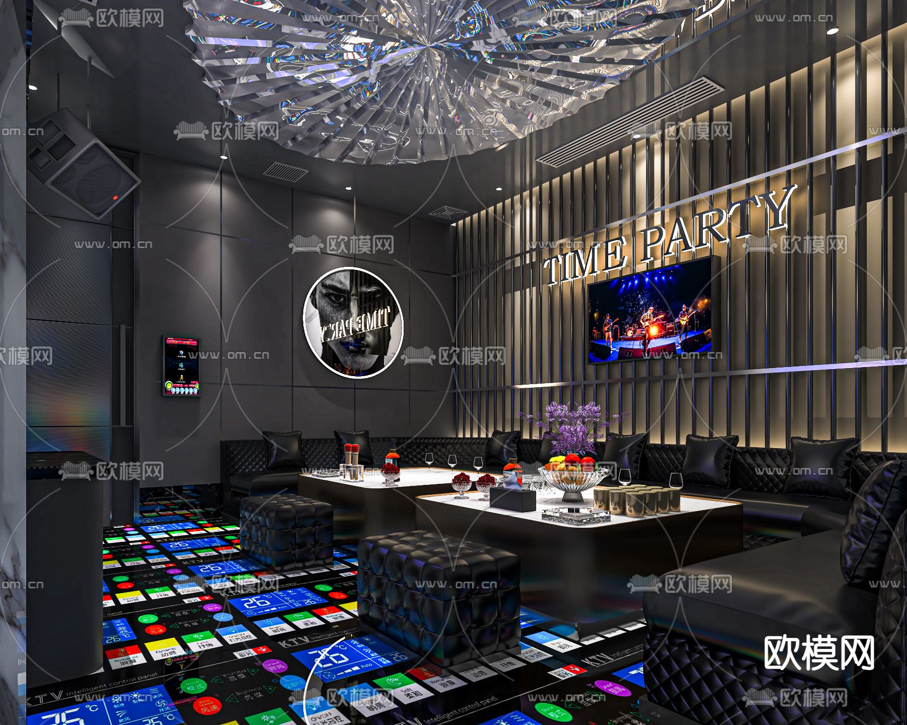 现代KTV包厢 包房su模型下载