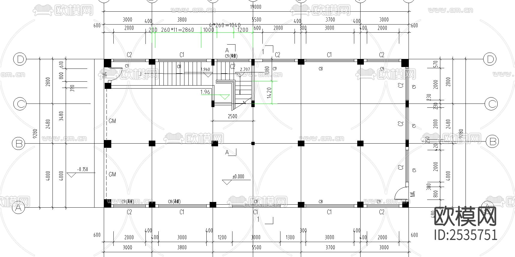 出租屋设计CAD施工图下载（渲染图3）