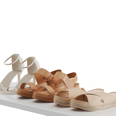  现代女士高跟鞋 拖鞋 凉鞋su模型 