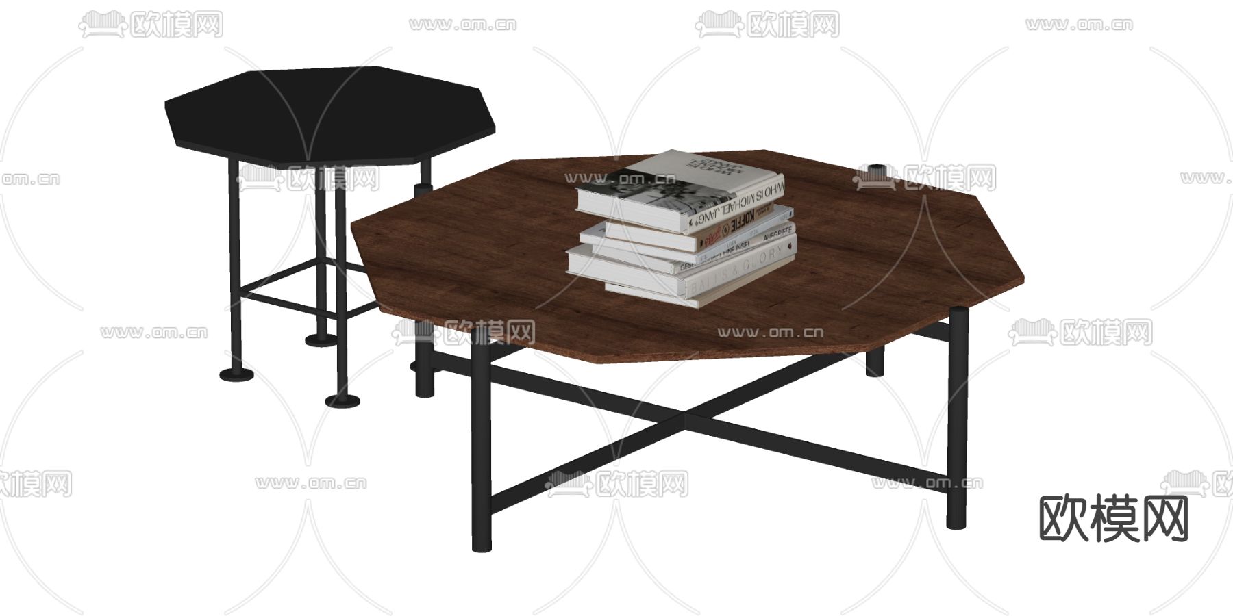 侘寂茶几su模型下载（渲染图2）