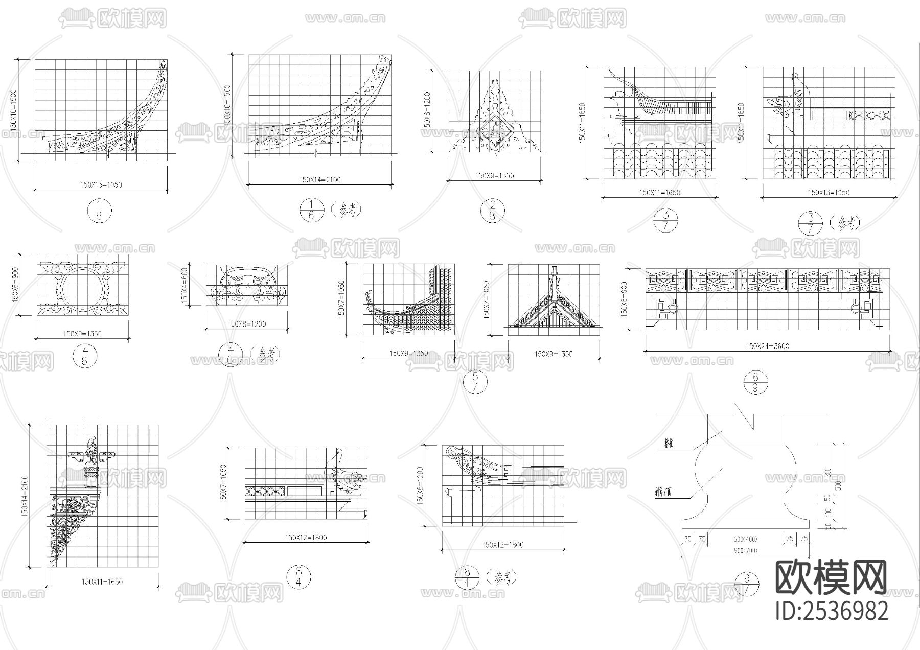 金华三姑殿大雄宝殿建筑CAD施工图下载（渲染图7）
