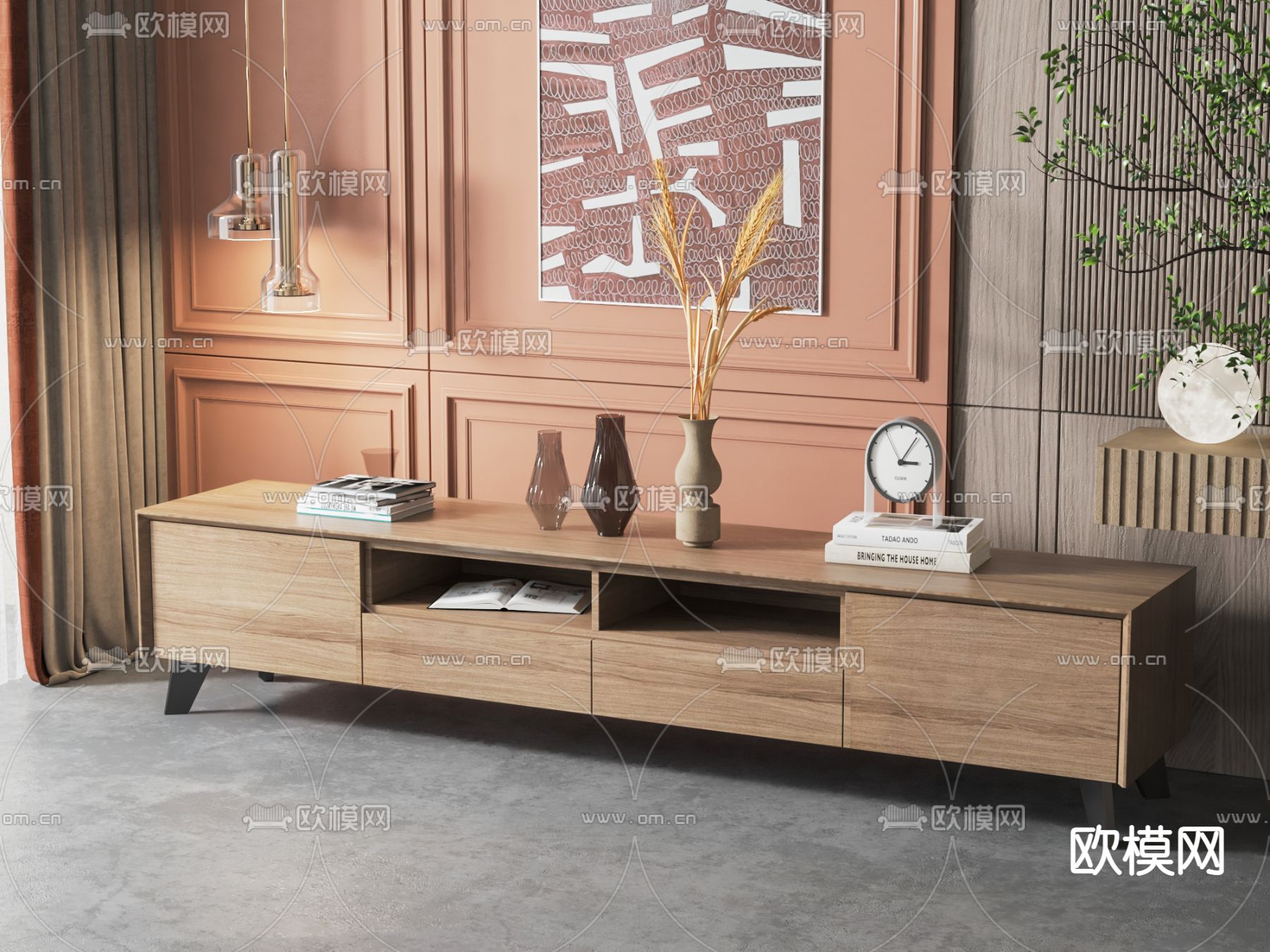 北欧电视柜3d模型下载