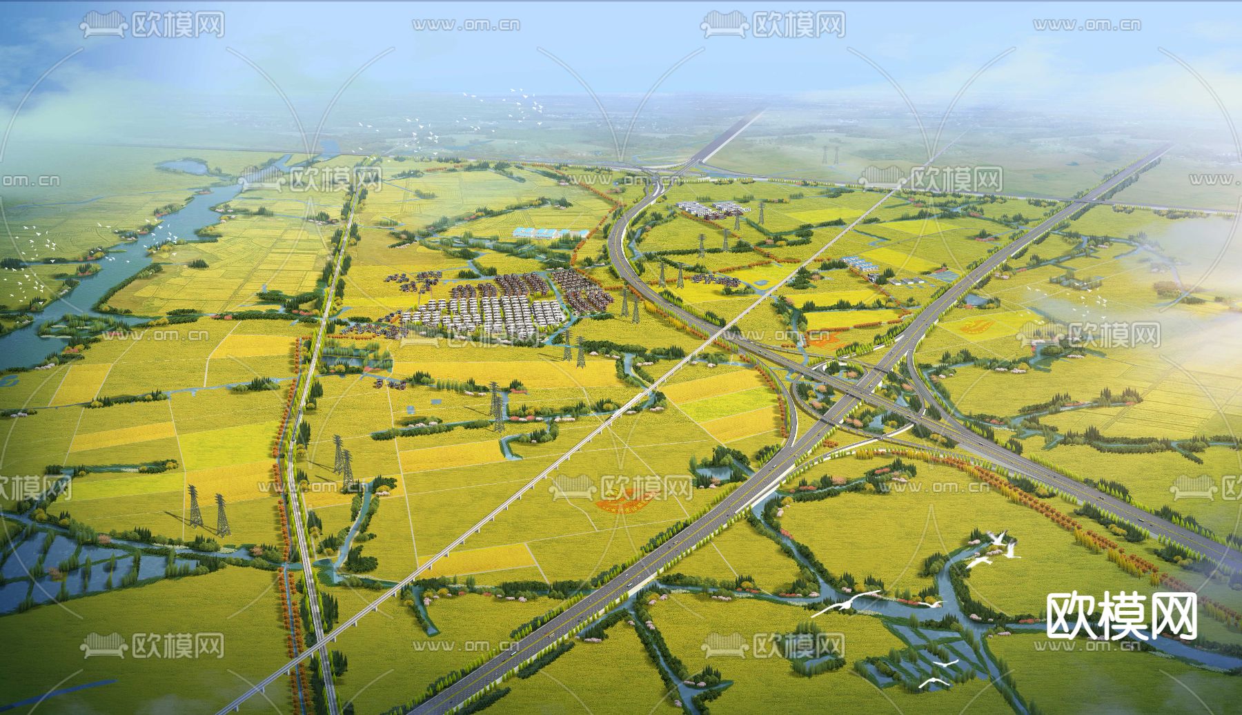 农田鸟瞰PSD下载