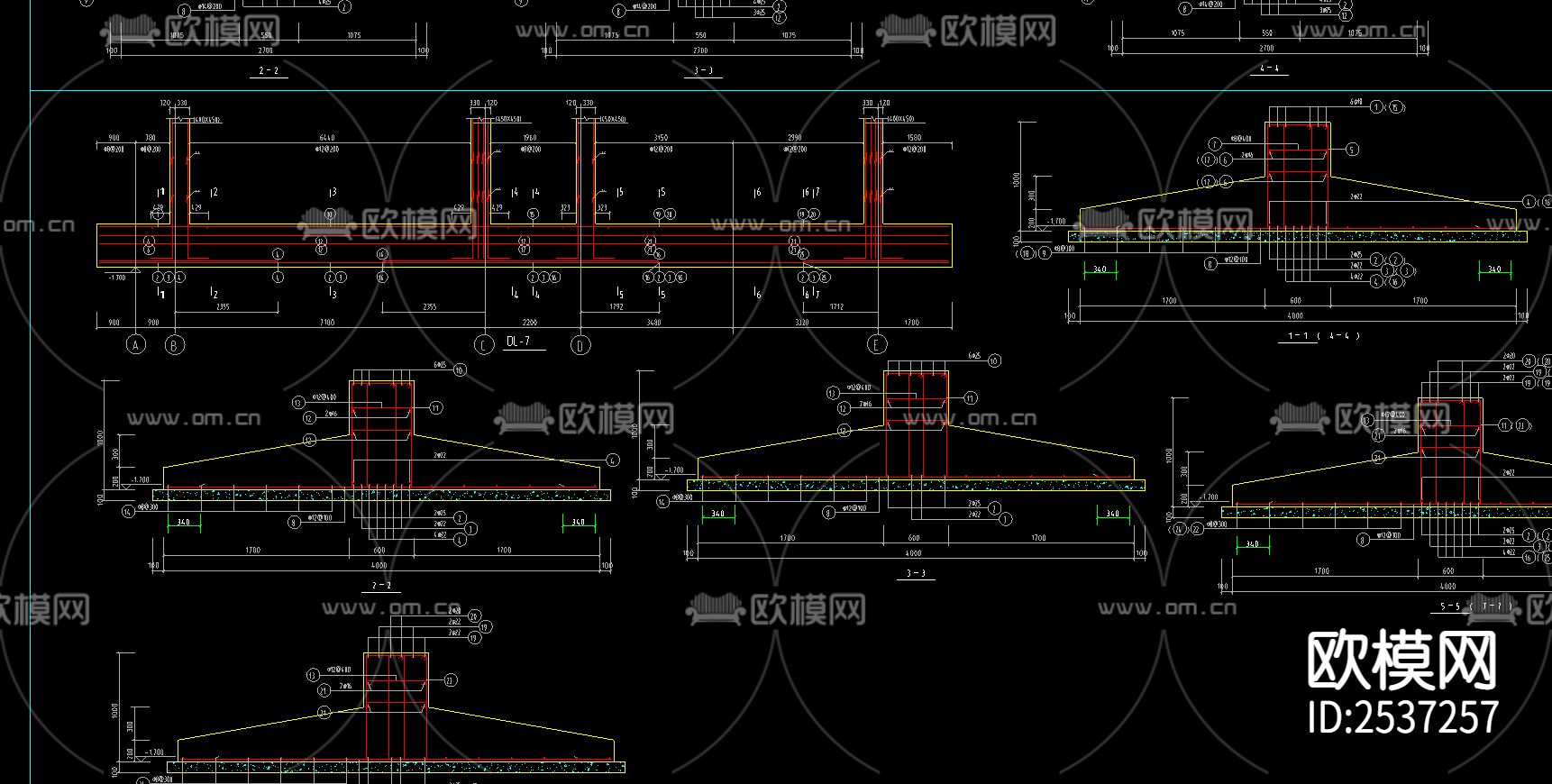 框架结构综合楼CAD施工图下载（渲染图4）