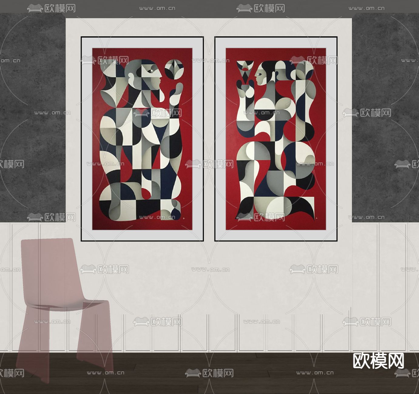 现代装饰画su模型