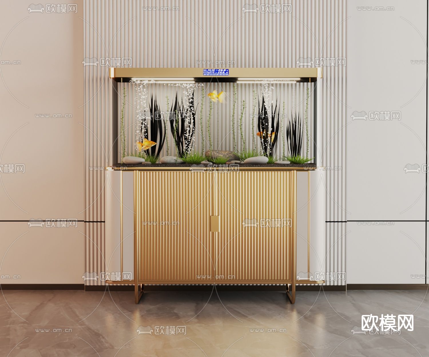 鱼缸 水族箱3d模型下载