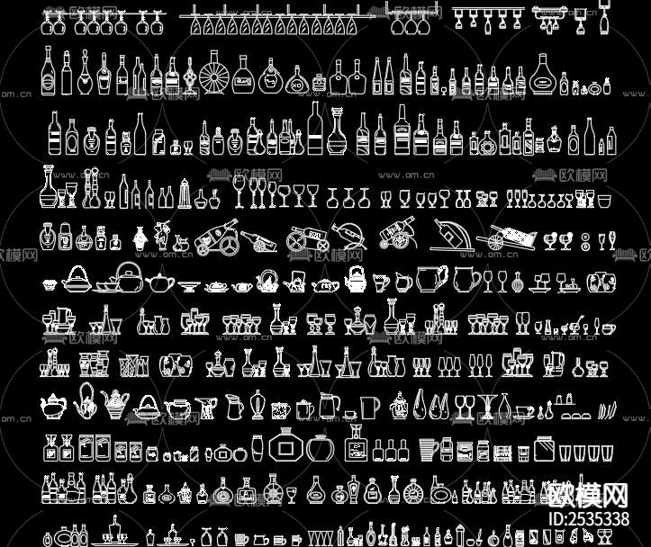 酒瓶CAD图库下载（渲染图1）