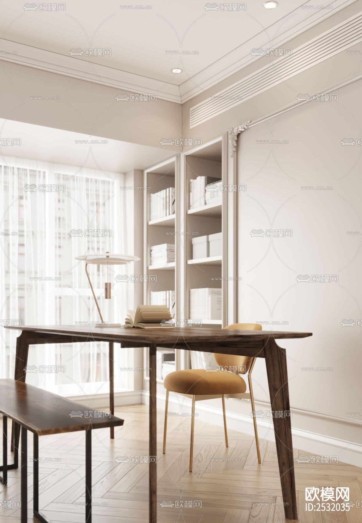 现代大平层豪宅样板间cad施工图下载（渲染图9）