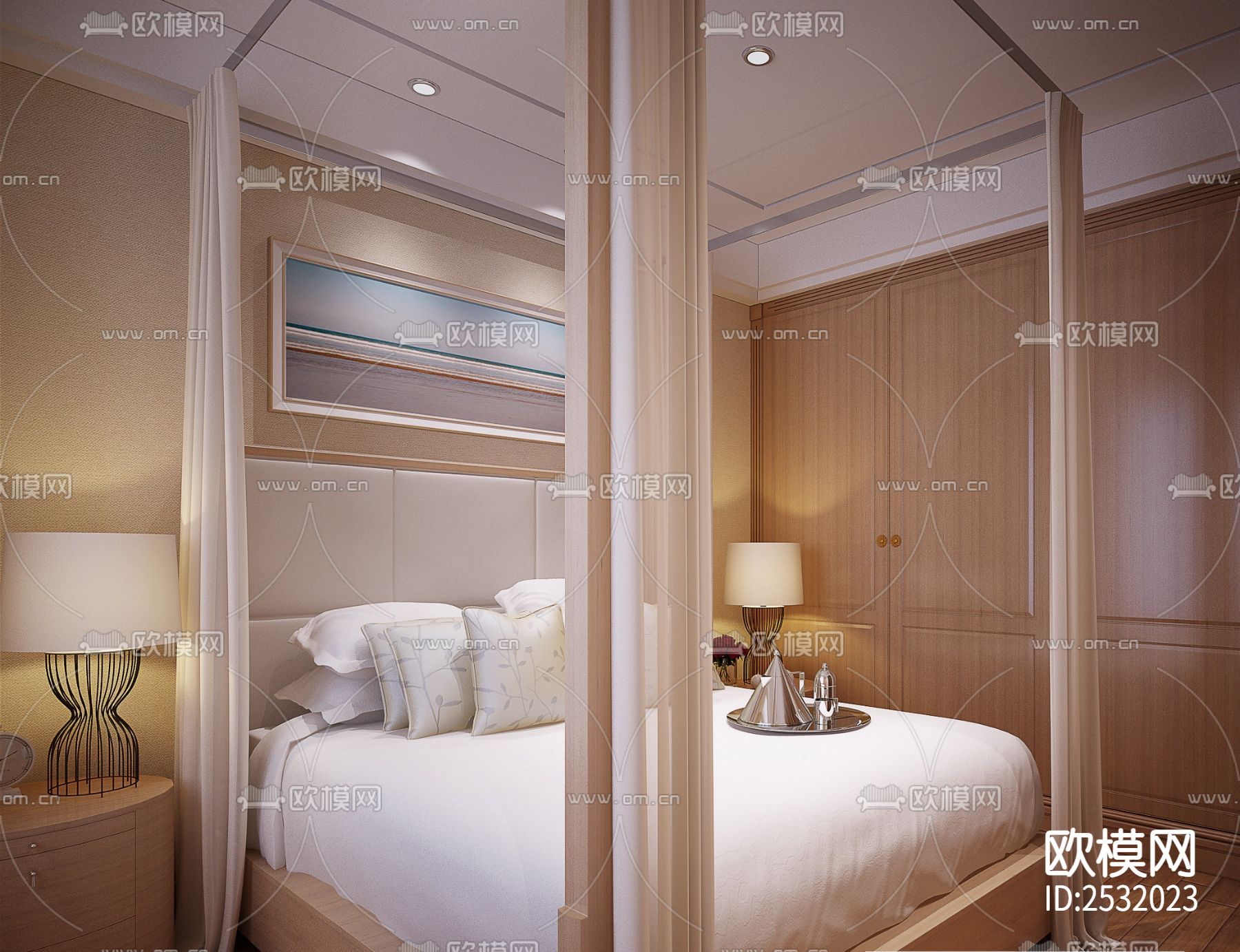 中式大平层豪宅样板间cad施工图下载（渲染图7）